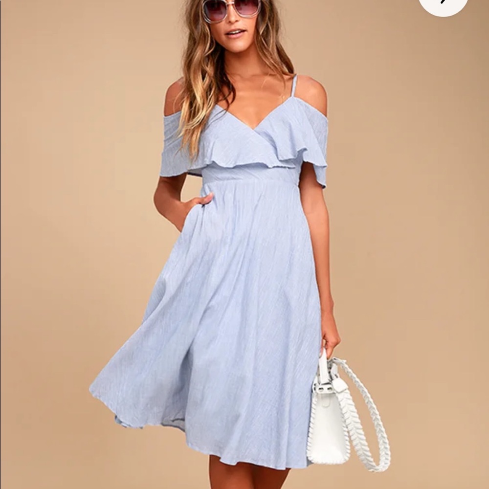 Lulus Off the shoulder midi dress with pockets